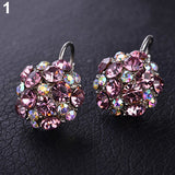 Women's Colorful Cubic Zirconia Ball Eardrop Leverback Earrings Party Jewelry
