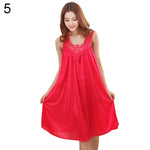 Women's Summer Fashion Sexy Sleeveless Loose Breathable Sleepwear Nightdress