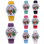 Women's Men's Santa Claus Christmas Faux Leather Analog Quartz Wrist Watch Gift