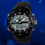 Men Waterproof Sport Digital Analog Dual Time Alarm Date Chronograph Wrist Watch