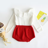 Autumn Cute Infant Baby Girls Newborn Long Sleeve Jumpsuit Knitted Ruffle Romper