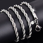 Women's Men's 925 Sterling Silver Twist Chain Necklace Charm Fashion Jewelry