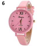 Candy Color Fashion Sweet Girl Women Slim Faux Leather Quartz Analog Wristwatch - ENSEIGNE DENIS