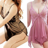 Women's Sexy Lingerie Thong Lace Underwear Babydoll Sleepwear G-string Sheer