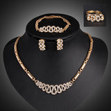 Women's Waterdrop Hollow Statement Collar Necklace Ring Earrings Bracelet Set
