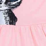 Kids Girls Fashion Summer Short Sleeve Cute Cat Bowknot Dress O-Neck Dress