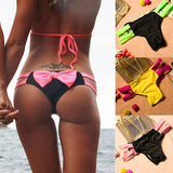Women's Sexy Sweet Bowknot Strappy Side Bikini Bottom Summer Beach Swimwear - ENSEIGNE DENIS