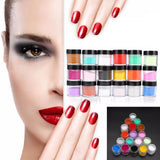 18 Pcs Nail Art DIY Glitter UV Powder Nail Polish Dust Set Kit Decor Manicure