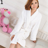 Men Women Loose Long Sleepwear Comfortable Bathrobe Coral Fleece Spa Robe