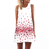 Women Fashion Floral Printing Sleeveless Dress Summer Clubwear Party Sundress