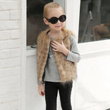 Children Kids Unisex Sleeveless Vest Winter Outwear Coat Faux Fur Baby Jacket