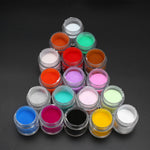 18 Pcs Nail Art DIY Glitter UV Powder Nail Polish Dust Set Kit Decor Manicure