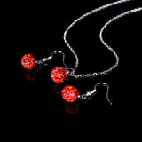 Lady Fashion Rhinestone Pendant Necklace Hook Earring Banquet Party Jewelry Set