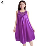 Women's Summer Fashion Sexy Sleeveless Loose Breathable Sleepwear Nightdress