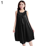 Women's Summer Fashion Sexy Sleeveless Loose Breathable Sleepwear Nightdress