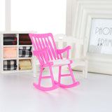 Mini Plastic Miniature Doll Furniture Rocking Chair Model Toy Gift for Dollhouse