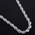 Women's Men's 925 Sterling Silver Twist Chain Necklace Charm Fashion Jewelry