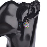 Women's Colorful Cubic Zirconia Ball Eardrop Leverback Earrings Party Jewelry