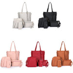 4Pcs Luxury Fashion Women Tassels Wallet Card Holder Handbag Crossbody Bag Set