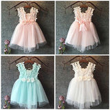 Baby Beautiful Princess Party Pearl Lace Tulle Flower Gown Fancy Dress