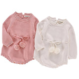 Autumn Baby Girl Knitted Rompers Sweater Long-sleeve Cotton Clothes