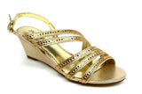 Multi-Strap Evening Wedge Gold