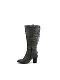 Block Heel Pleat Boot Grey