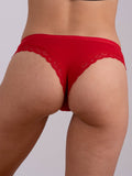 Brazilian brief with narrow lace - Red