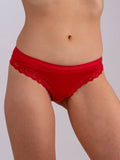 Brazilian brief with narrow lace - Red