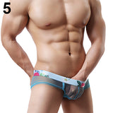 Men's Fashion Sexy See-through Underpants U Convex Thin Mesh Briefs Underwear