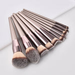 1Pc Champagne Gold Handle Eyebrow Foundation Powder Flame Makeup Brush Portable