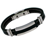 Men's Punk Watch Clasp Stylestainless Steel Rubber Bracelet Fashion Bangle