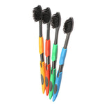 4Pcs Soft Tapered Bamboo Charcoal Toothbrushes Tooth Brushes Oral Dental Clean