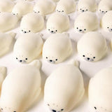 Cute Soft White Seal Stress Relieve Squishy Squeeze Healing Toy Adult Kids Gift