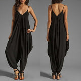 Women's Sexy Spaghetti Strap V-Neck Sleeveless Overall Long Jumpsuit Romper