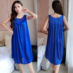 Women's Summer Fashion Sexy Sleeveless Loose Breathable Sleepwear Nightdress