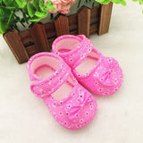 Infant Baby Girls Lovely Floral Printed Bow Soft Sole Toddles Shoes Prewalker