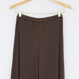 Elastic Waist Wide Leg Pants Brown
