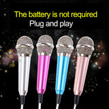 3.5mm Universal Wire Connect Karaoke Metallic Mini Microphone for Cell Phone PC