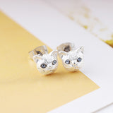 Women's Fashion Lovely Cat Head Design Ear Studs Earrings Piercing Jewelry Charm