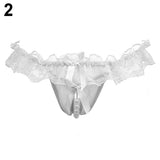 Women's Fashion Sexy Lace Bowknot Open Crotch Underwear Thong G-string