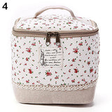 Travel Dot Floral Cosmetic Makeup Bag Toiletry Organizer Lunchbox Storage Case