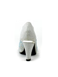 Mannat Peep Toe Mid Heel Sandal Silver