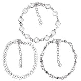3Pcs Vintage Women Sequins Anklet Set Beach Style Foot Boho Jewelry Prom Gift