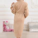 Men Women Loose Long Sleepwear Comfortable Bathrobe Coral Fleece Spa Robe
