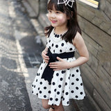 Children Kid Girl Polka Dot Soft Sundress Lovely Bowknot Princess Dress Gift