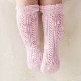 Newborn Baby Girls Sweet Cotton Summer Anti-slip Sole Breathable Knee High Socks