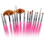 15 Pcs/Set Pro Nail Art Acrylic UV Gel Design Brush Drawing Painting Pen Tool