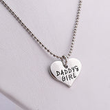 Father's Day Jewelry Love Heart Daughter Father Letter Printed Keychain Necklace