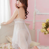 Women's Sexy Sheer Lace Dress + G-String Babydoll Sleepwear Erotic Underwear - ENSEIGNE DENIS